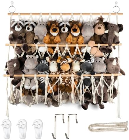 Over Door Stuffed Animal Storage Net Hammock Wall Hanging Toy by Qoroos