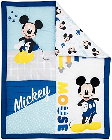 Lambs & Ivy Disney Baby Forever Mickey Mouse 3-Piece Blue Crib Bedding Set - Image 3