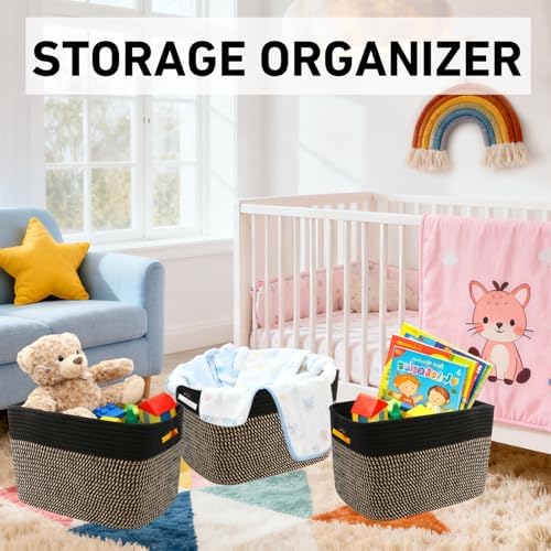 3 Pack Woven Baskets, Storage Baskets - Image 5