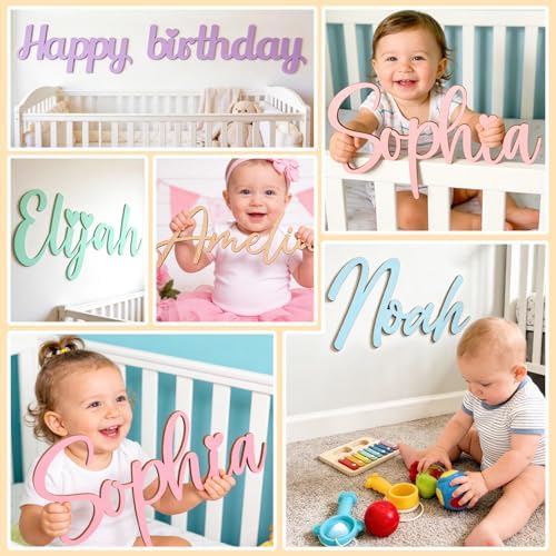 Personalized Wooden Name Sign for Nursery - Image 2