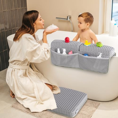 OS OMYSTYLE Baby Bath Kneeler Pad Set, Light Grey - Image 2