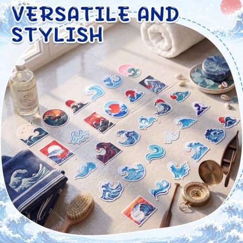 Fullhawl 30 Pcs Ocean Wave Non Slip Bathtub Stickers - Image 4