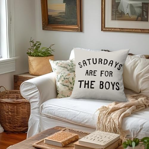Boys Room Pillow Covers 18x18, Kids Bedroom Decor, Saturdays are - Image 4