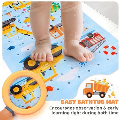 Baby Bath Mat for Kids Toddler 40" x 16" Soft PVC Kids Bathtub Mat - Image 3
