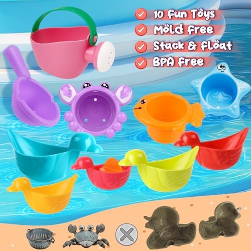 10 Pcs Bath Toys for Kids Ages 1-3, Bathtub & Pool Water Toys for Toddlers 1-3 - Image 4
