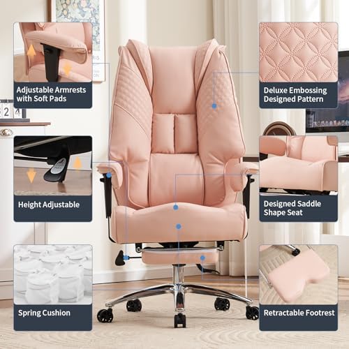 EXCEBET Big and Tall Office Chair 400lbs Wide Seat, Leather High Back Executive - Image 3