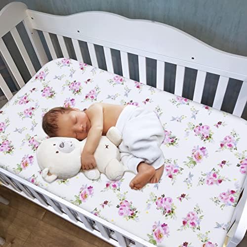 Moonsea Crib Sheets for Girls 4 Pack, Fitted Crib Sheets - Image 2