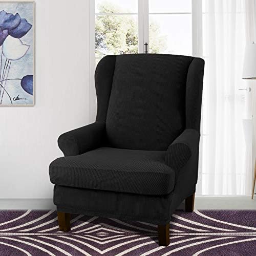 Granbest Premium Water Repellent Wingback Chair Cover 2-Piece High Stretch - Image 2