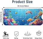 LNOND Bath Mat for Tub, Sea Turtles Bathtub mat Non Slip, Ocean World Bath Mats - Image 2