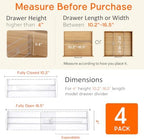 4 Pack 4" High Drawer Dividers for Clothes, 10.2"-16.5" Expandable - Image 2
