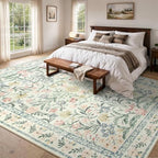 Wonnitar Large Rugs for Living Room, Soft Washable Floral 9x12 Area Rug for - Image 6