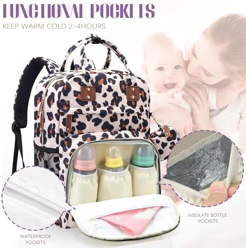 Tuwubi Diaper Bag Backpack, Baby Essentials Travel Tote Bag - Image 3