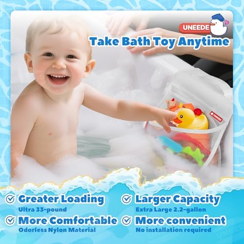 UNEEDE 2-Compartment Mesh Bath Toy Organizer, Easy Access - Image 3