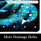 Bathtub Mat Non Slip 26.8x15.1 Inch, Teal Rose Shower Mat - Image 2