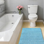 Chenille Bathroom Rug 24"x36" Sky Blue, Non-Slip Plush Bath Mat - Image 7