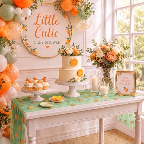 4 Pcs Green Orange Citrus Glitter Tulle Table Runner 29x70 - Image 5
