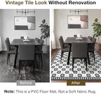 2' x 20' Tile-Inspired Decorative Vinyl Hallway Runner Mat, Waterproof - Image 3