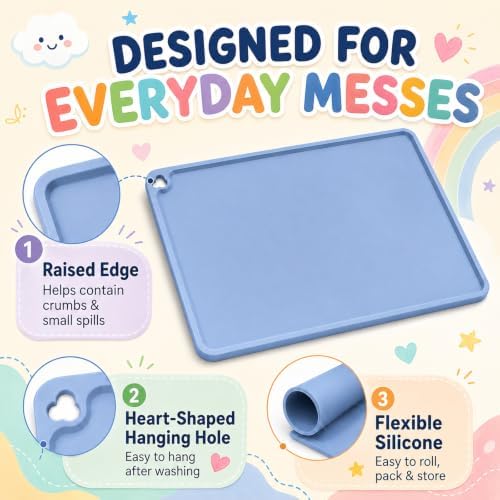 Silicone Placemats for Kids, 3 Pack Toddler Table Mats - Image 6