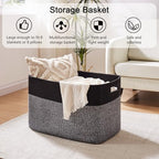 OIAHOMY 108L Extra Large Blanket Basket Dog Toy Basket Grey/Black - Image 4