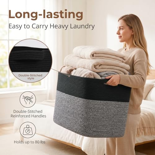 OIASKET 108L Cotton Rope Storage Basket - Image 3