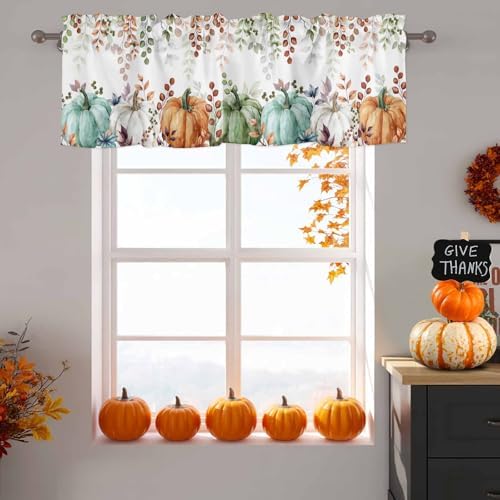 Fall Thanksgiving Kitchen Curtains Valances - Image 3