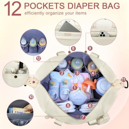 Pritent Diaper Bag Tote Waterproof Maternity Baby Bags - Image 4