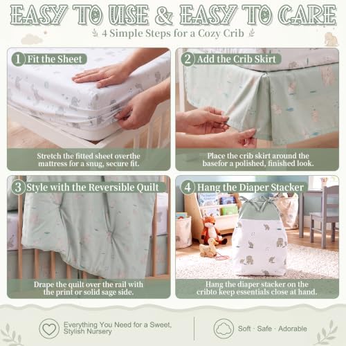 Hahafelt 4 Pieces Crib Bedding Set - Image 4