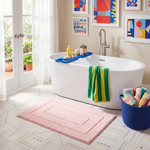 GRANNY SAYS Pink Bathroom Rug 20" x 32", Non-Slip Microfiber Bath Mat by GRANNYSAYS