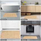 Yeaban Chenille Ivory Cream Bathroom Rug 26"x44", Non-Slip Rubber Backing - Image 5