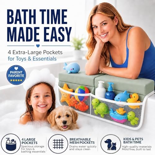 Comfortable Baby Bath Kneeler and Elbow Rest Pad Set, Non-Slip Bathtub Kneeling - Image 4