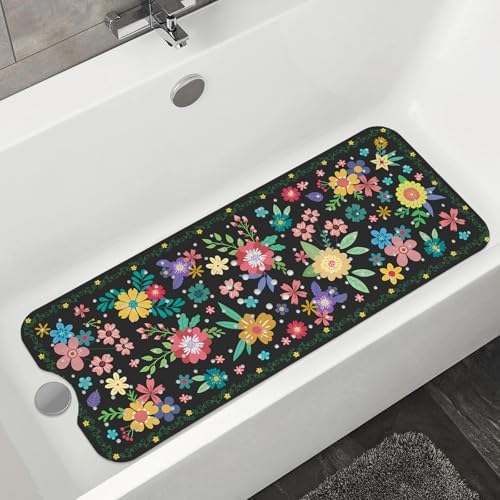 Non Slip Bathtub Mat, Extra Long Flower Bath Mat - Image 7