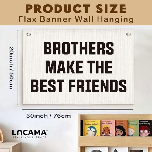 Lacama Boys Room Decor, Brothers Make The Best Friends, Canvas Banner Wall - Image 4