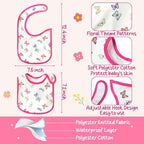 7Pcs Cotton Waterproof Baby Bibs Hook Loop Closure Newborn Bib Keepsake Baby - Image 2
