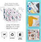 HIONXMGA Set of 3 Clear Travel Toiletry Bag, TSA Approved, Quart Size S/M/L - Image 5