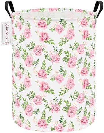 QUEENLALA Foldable Waterproof Round Fabric Laundry Basket Home by QUEENLALA