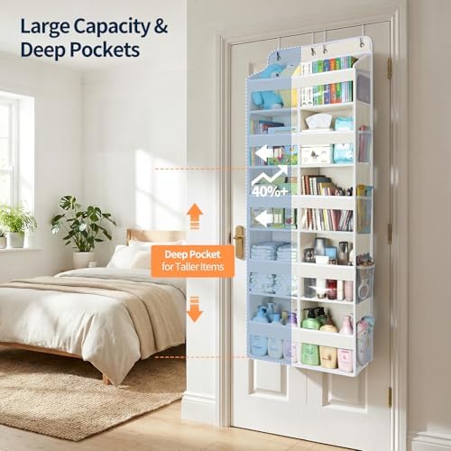 Yecaye Over The Door Organizer, 5 Tier Extra Large Behind Door Storage of 10 - Image 3