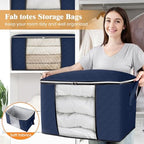 Fab totes 90L Clothes Storage, Foldable Thick Fabric Blanket Storage Bags - Image 7