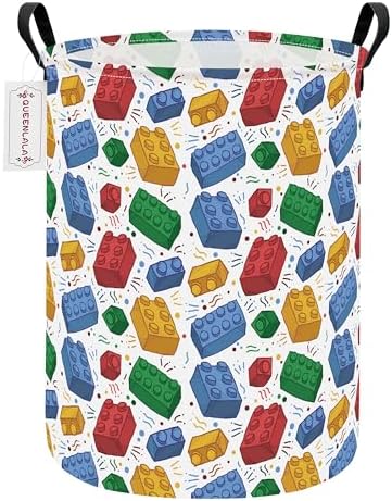 QUEENLALA Foldable Waterproof Round Fabric Laundry Basket Home by QUEENLALA