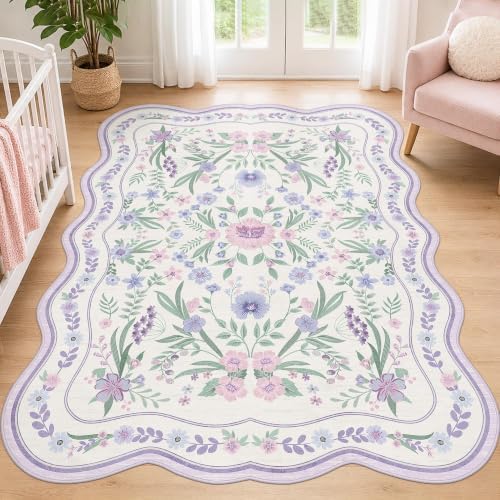 Scalloped Floral Rug 4x6 by Dadasgk