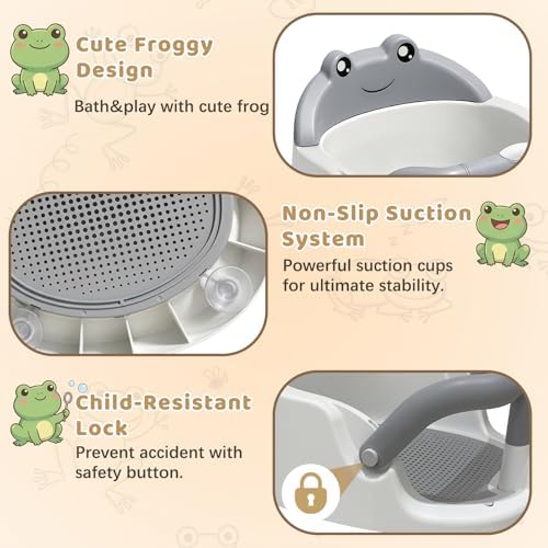 Baby Bath Seat for Babies 6 Months & Up, Non-Slip Toddler Bath Seat - Image 4