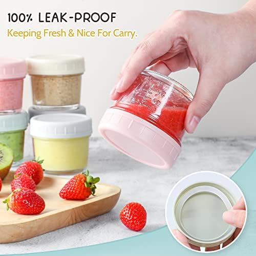 VITEVER 12Pack Glass Baby Food Storage Containers - 4 oz Baby Food Storage Jars - Image 3
