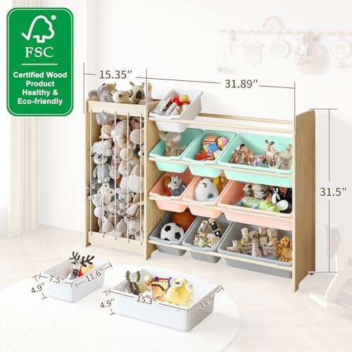EXPERLAM Kids Toy Storage Organizer, 2-in-1 Stuffed Animal Storage & Toy - Image 2
