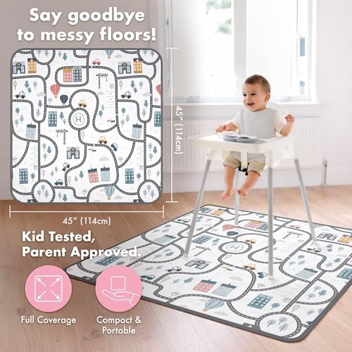 BapronBaby Tiny Town Waterproof Splash Mat Catch All Floor Cover - Image 4