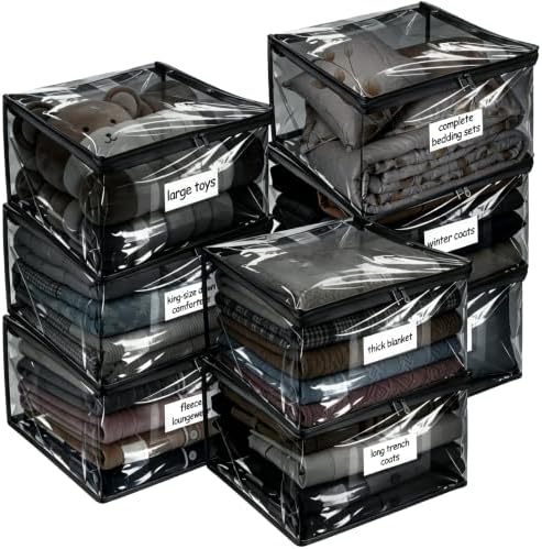 Plastic Storage Bags with Easy-Glide Zipper, Durable Clear Vinyl Zippered by Kikerike