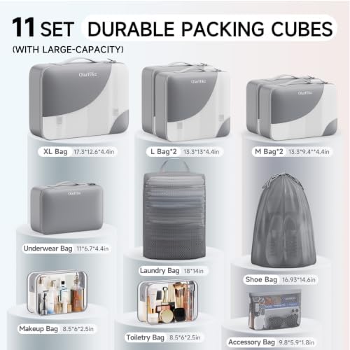 OlarHike 11 Set Packing Cubes for Travel, Gifts for Women Mom, Anti-Tearing - Image 2