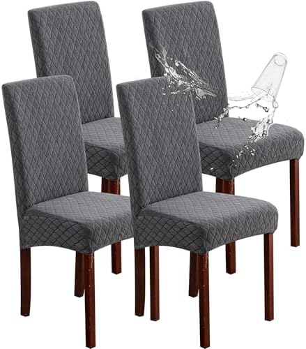 Genina Waterproof Dining Chair Covers Set of 4 Parsons Chair Slipcovers by Genina