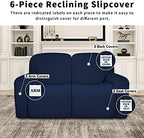 Easy-Going 100% Dual Waterproof Recliner Loveseat Cover, 6-Pieces Stretch - Image 4