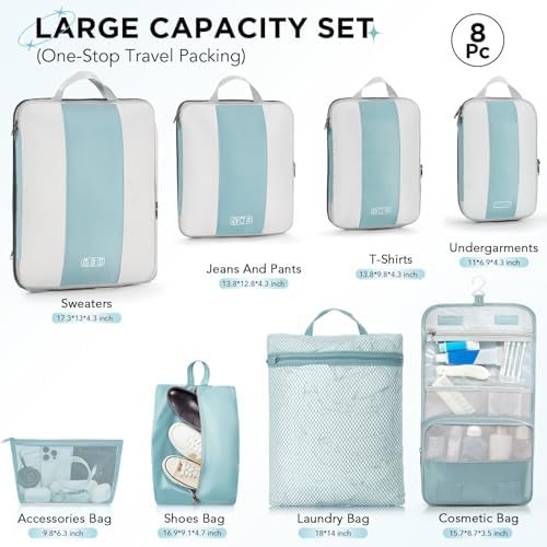 OlarHike 8 Set Compression Packing Cubes - Image 2