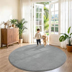 Keeko Round Area Rug 4ft for Living Room Bedroom, Soft Washable Circle Rug - Image 5