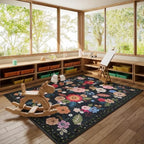 6x9 Area Rugs for Living Room: Washable Bedroom Rug Non Slip Floral Carpet - Image 3
